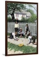 Boys Playing a Game of Marbles in a Small Town, Early 1900s-null-Framed Giclee Print