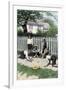 Boys Playing a Game of Marbles in a Small Town, Early 1900s-null-Framed Giclee Print