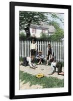 Boys Playing a Game of Marbles in a Small Town, Early 1900s-null-Framed Giclee Print