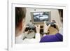 Boys Playing a Video Game-Johnny Greig-Framed Photographic Print