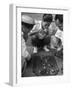 Boys Playing Board Game on Sidewalk in Front of the Trocadero Hotel-Dmitri Kessel-Framed Photographic Print