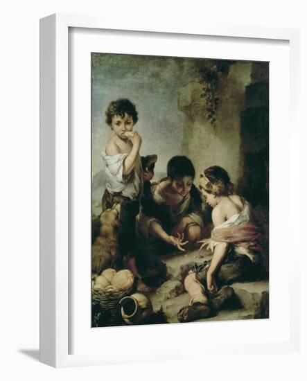 Boys Playing Dice, circa 1670-75-Bartolome Esteban Murillo-Framed Giclee Print