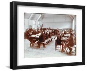 Boys Playing Dominoes and Reading at the Boys Home Industrial School, London, 1900-null-Framed Photographic Print