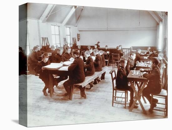 Boys Playing Dominoes and Reading at the Boys Home Industrial School, London, 1900-null-Stretched Canvas