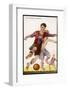 Boys Playing Football in Spanish Team Colours-null-Framed Photographic Print