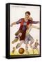 Boys Playing Football in Spanish Team Colours-null-Framed Stretched Canvas