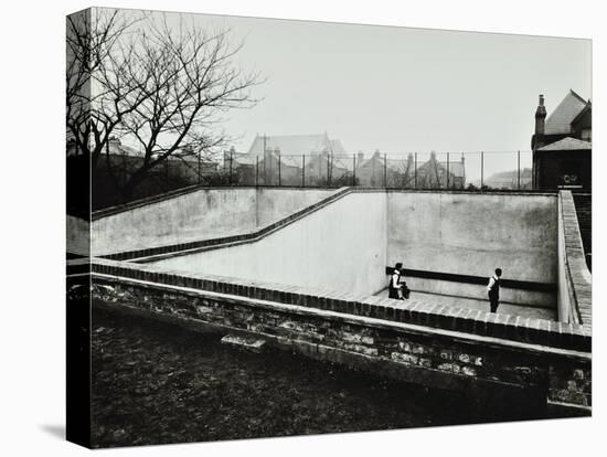 Boys Playing in a Fives Court, Strand School, London, 1914-null-Stretched Canvas