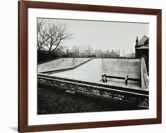 Boys Playing in a Fives Court, Strand School, London, 1914-null-Framed Photographic Print