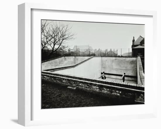 Boys Playing in a Fives Court, Strand School, London, 1914-null-Framed Premium Photographic Print