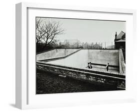 Boys Playing in a Fives Court, Strand School, London, 1914-null-Framed Premium Photographic Print