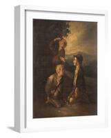 Boys Playing Knuckle Bones-Thomas Barker-Framed Giclee Print