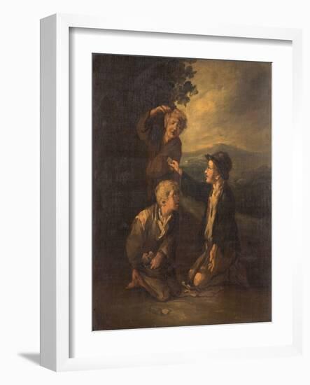 Boys Playing Knuckle Bones-Thomas Barker-Framed Giclee Print