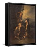 Boys Playing Knuckle Bones-Thomas Barker-Framed Stretched Canvas