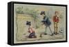 Boys Playing Marbles-null-Framed Stretched Canvas