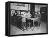 Boys Playing Pool at the United Worker's Boys Club Photograph - New Haven, CT-Lantern Press-Framed Stretched Canvas