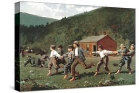 Boys Playing (Snap the Whip)-Winslow Homer-Stretched Canvas