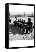 Boys Read School Books-Dorothea Lange-Framed Stretched Canvas