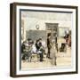 Boys Reading in a Classroom at an American School. 19Th Century Colour Engraving.-null-Framed Giclee Print
