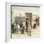 Boys Reading in a Classroom at an American School. 19Th Century Colour Engraving.-null-Framed Giclee Print