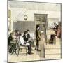 Boys Reading in a Classroom at an American School. 19Th Century Colour Engraving.-null-Mounted Giclee Print