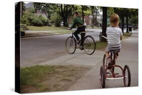 Boys Riding their Bike and Tricycle-William P. Gottlieb-Stretched Canvas