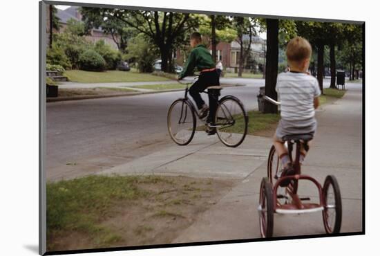 Boys Riding their Bike and Tricycle-William P. Gottlieb-Mounted Photographic Print