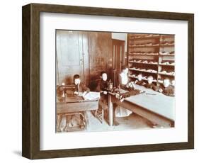 Boys Sewing at the Boys Home Industrial School, London, 1900-null-Framed Photographic Print