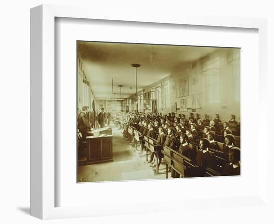 Boys Sitting at their Desks, Ashford Residential School, Middlesex, 1900-null-Framed Photographic Print