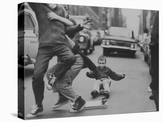 Boys Skateboarding in the Streets-Bill Eppridge-Stretched Canvas