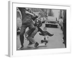 Boys Skateboarding in the Streets-Bill Eppridge-Framed Photographic Print