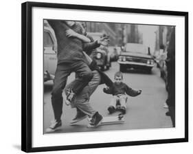 Boys Skateboarding in the Streets-Bill Eppridge-Framed Photographic Print