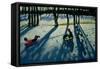 Boys Sledging, Allestree Park, Derby-Andrew Macara-Framed Stretched Canvas