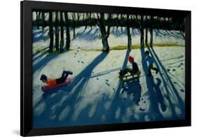 Boys Sledging, Allestree Park, Derby-Andrew Macara-Framed Giclee Print