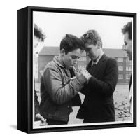 Boys Smoking in a Liverpool Street-Henry Grant-Framed Stretched Canvas