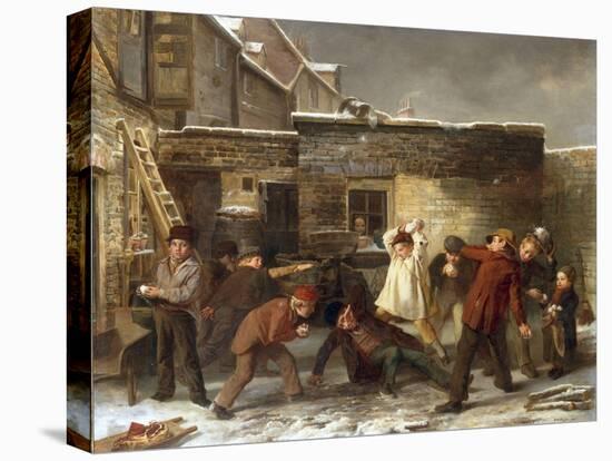 Boys Snowballing, 1853-William Henry Knight-Stretched Canvas