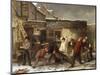 Boys Snowballing, 1853-William Henry Knight-Mounted Giclee Print