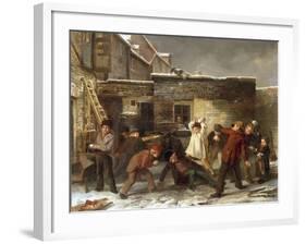 Boys Snowballing, 1853-William Henry Knight-Framed Giclee Print