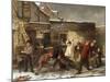Boys Snowballing, 1853-William Henry Knight-Mounted Giclee Print