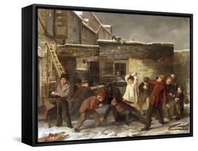 Boys Snowballing, 1853-William Henry Knight-Framed Stretched Canvas