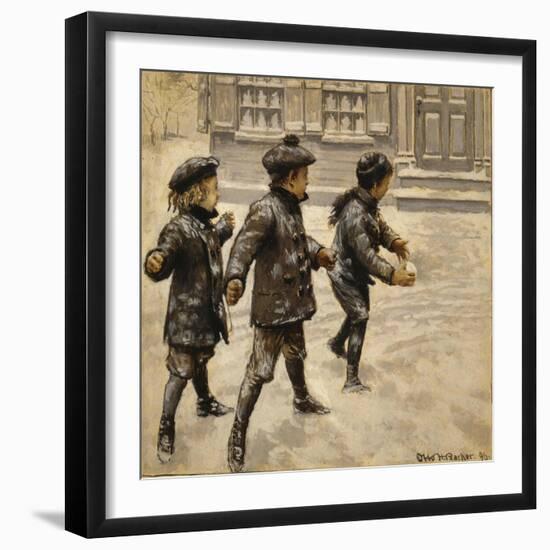 Boys Snowballs-Vintage Apple Collection-Framed Giclee Print