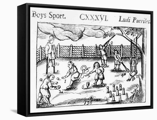 Boys' Sport from 'Orbis Sensualium Pictus', 1658-John Amos Comenius-Framed Stretched Canvas