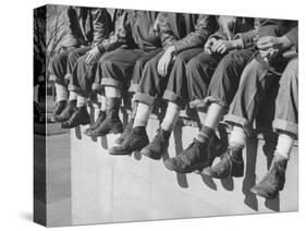 Boys Sporting Their Latest Fad of Wearing G.I. Shoes Which They Call "My Old Lady's Army Shoes"-Alfred Eisenstaedt-Stretched Canvas