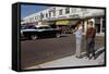 Boys Standing Alongside Strip Mall Parking Lot-William P. Gottlieb-Framed Stretched Canvas