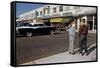 Boys Standing Alongside Strip Mall Parking Lot-William P. Gottlieb-Framed Stretched Canvas