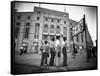 Boys Staring at Yankee Stadium-null-Framed Stretched Canvas