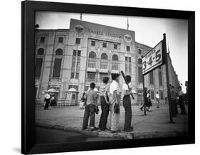 Boys Staring at Yankee Stadium-null-Framed Photographic Print