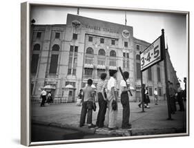 Boys Staring at Yankee Stadium-null-Framed Photographic Print