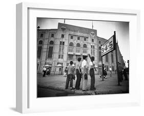 Boys Staring at Yankee Stadium-null-Framed Photographic Print