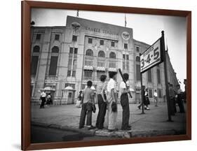 Boys Staring at Yankee Stadium-null-Framed Photographic Print
