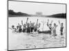 Boys Swimming in the Reflecting Pool Photograph - Washington, DC-Lantern Press-Mounted Art Print